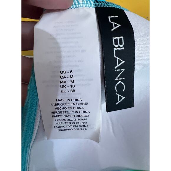 La Blanca Halter Goddess Swim Tankini Top Blue//Tropic of the Day Women's 6 NWT - Picture 5 of 6